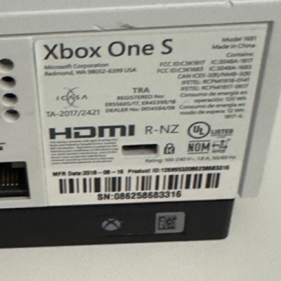 Xbox One S 2016 White Gaming Console with 2 Controllers